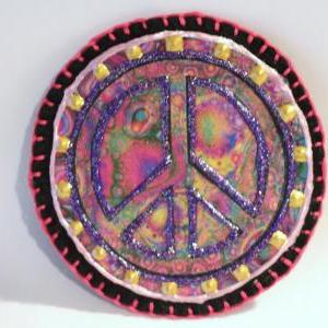 Hippie Boho Peace Sign Patch, Personalized Hand..