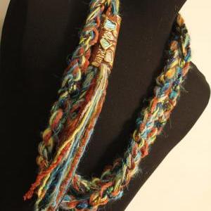 Clay - Womens Twisted Scarf, Marbled Clay Gold..