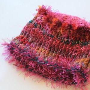 Womens Crochet Hat, Pink-alicious, ..