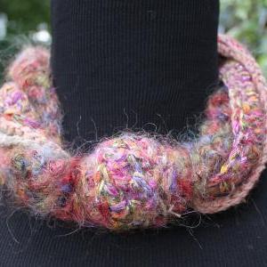 Womens Scarf, Short Neck Wrap, Crochet Collar,..