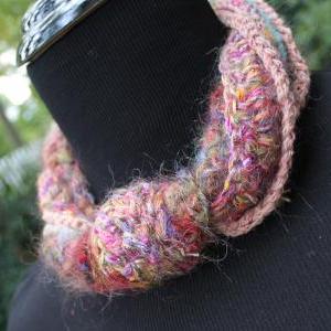Womens Scarf, Short Neck Wrap, Crochet Collar,..