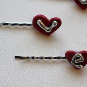 Teeny Tiny Heart Hair Pins, Valenti..