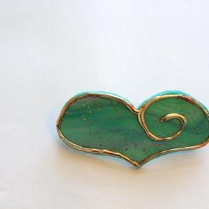 Minty Teal Heart Barrette Hair Acce..