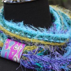 Clouds - Womens Scarf, Mixed Fiber Double Twist..