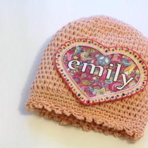 Personalized Baby Beanie, 100% Organic Cotton Hand..