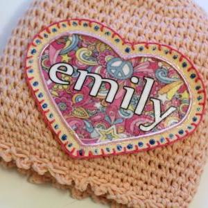 Personalized Baby Beanie, 100% Organic Cotton Hand..
