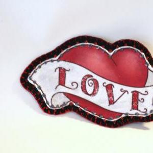 Tattoo Heart Love Applique Patch, Personalized..