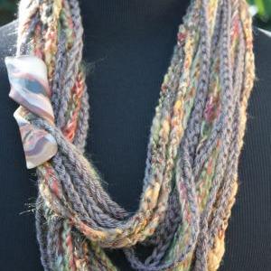 Infinity Scarf, Womens Scarf, Mixed Fiber Neck..