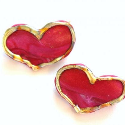 Red Heart Clips, Small Hair Clips, ..