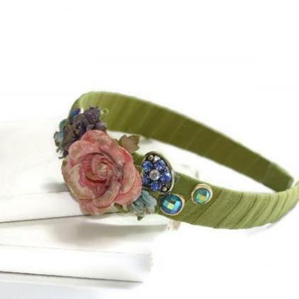 Jeweled Floral Headband, Vintage In..