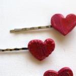 Teeny Tiny Heart Hair Pins, Valentines Day Hair..