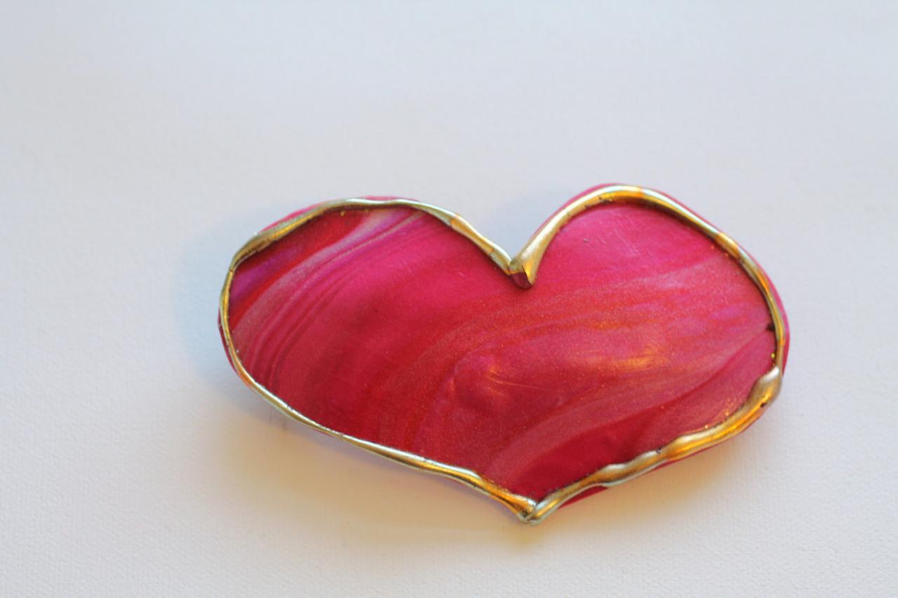 Heart Barrette, Valentines Day Hair Clip, Boho, Gypsy, Hippie, Gold, Gilt, Hair Accessory, Formal, Holiday, Dressy, Unique
