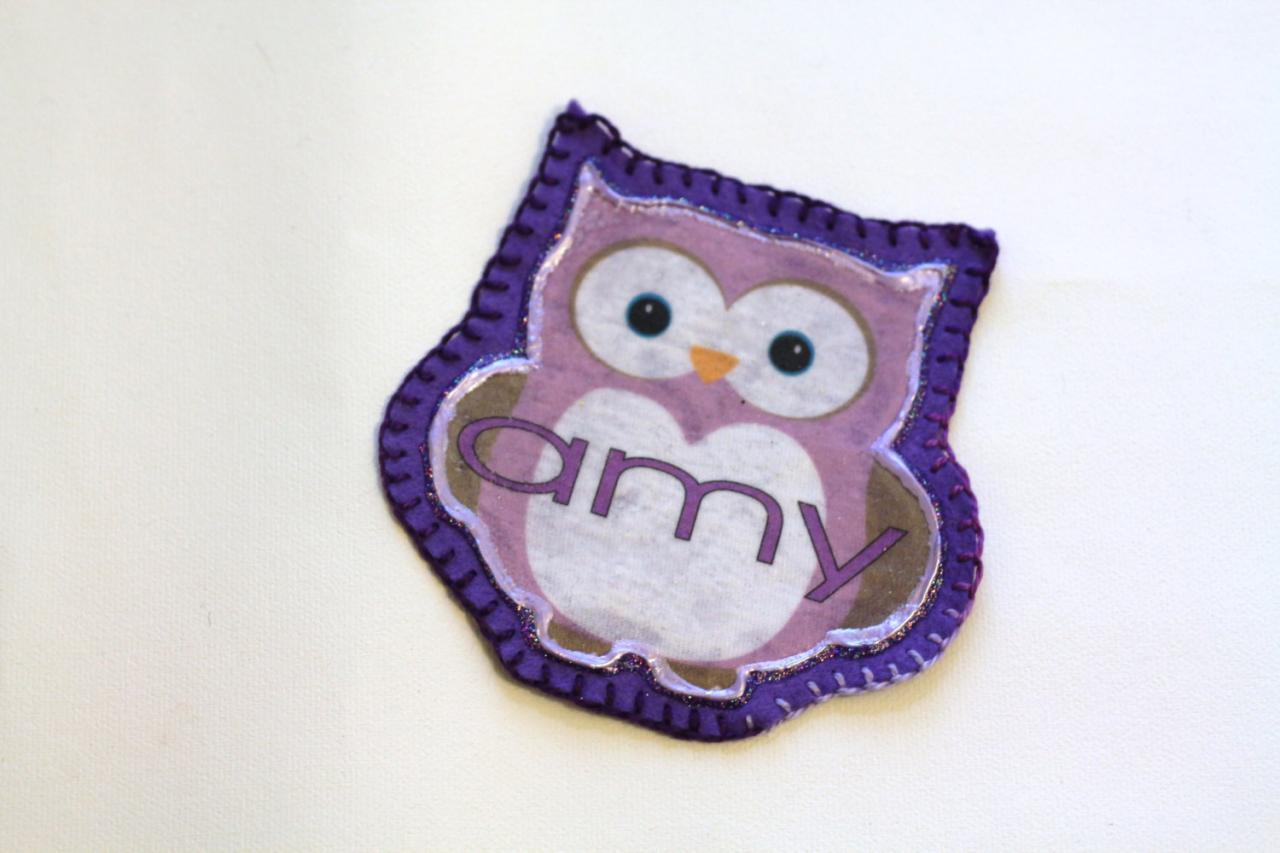 Owl Applique Patch, Personalized Hand Embroidered, Painted Decorative Accessory For Jeans, T Shirts, Bags