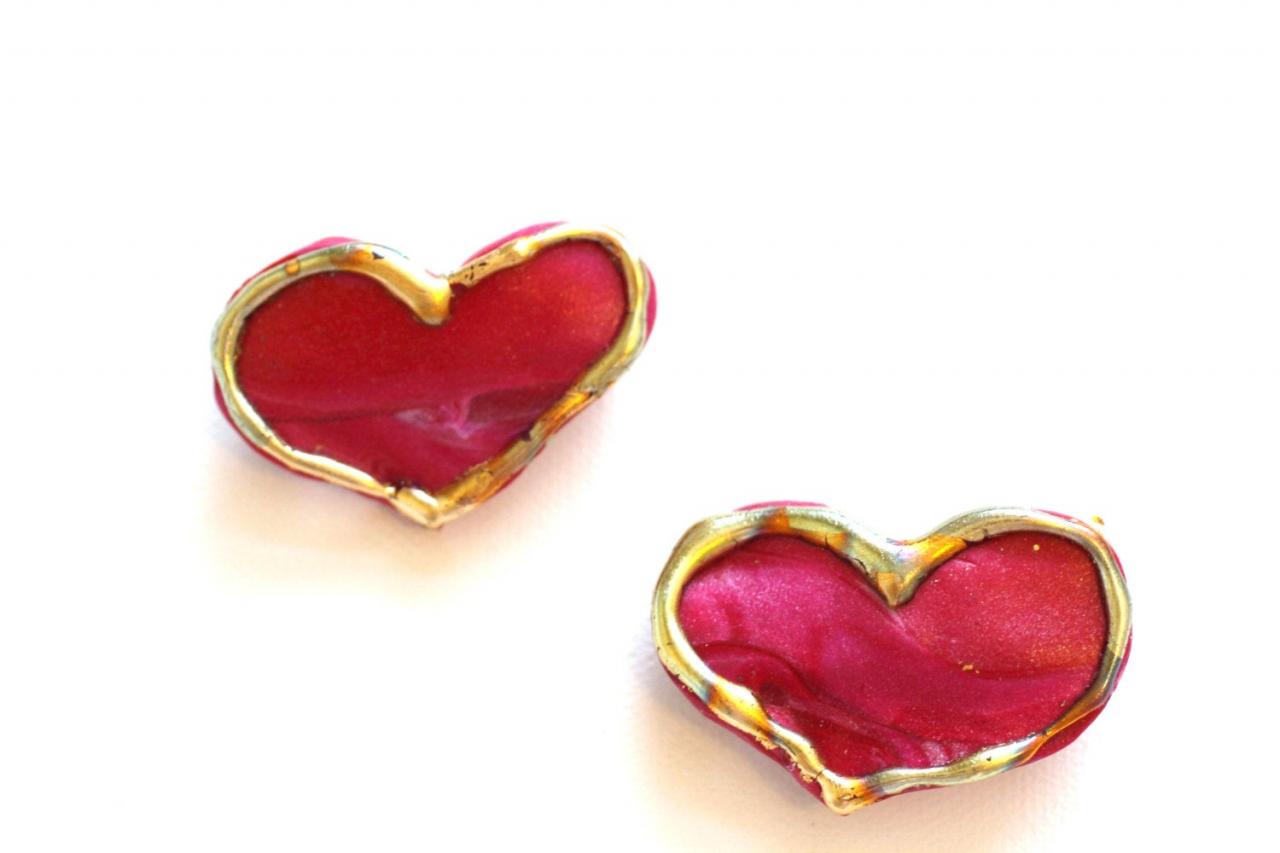 Red Heart Clips, Small Hair Clips, Small Hearts For Lovers