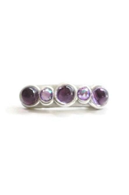 Mini Jeweled Hair Clip, Small Hair Barrette with Stones, Amethyst Stone Hair Clips