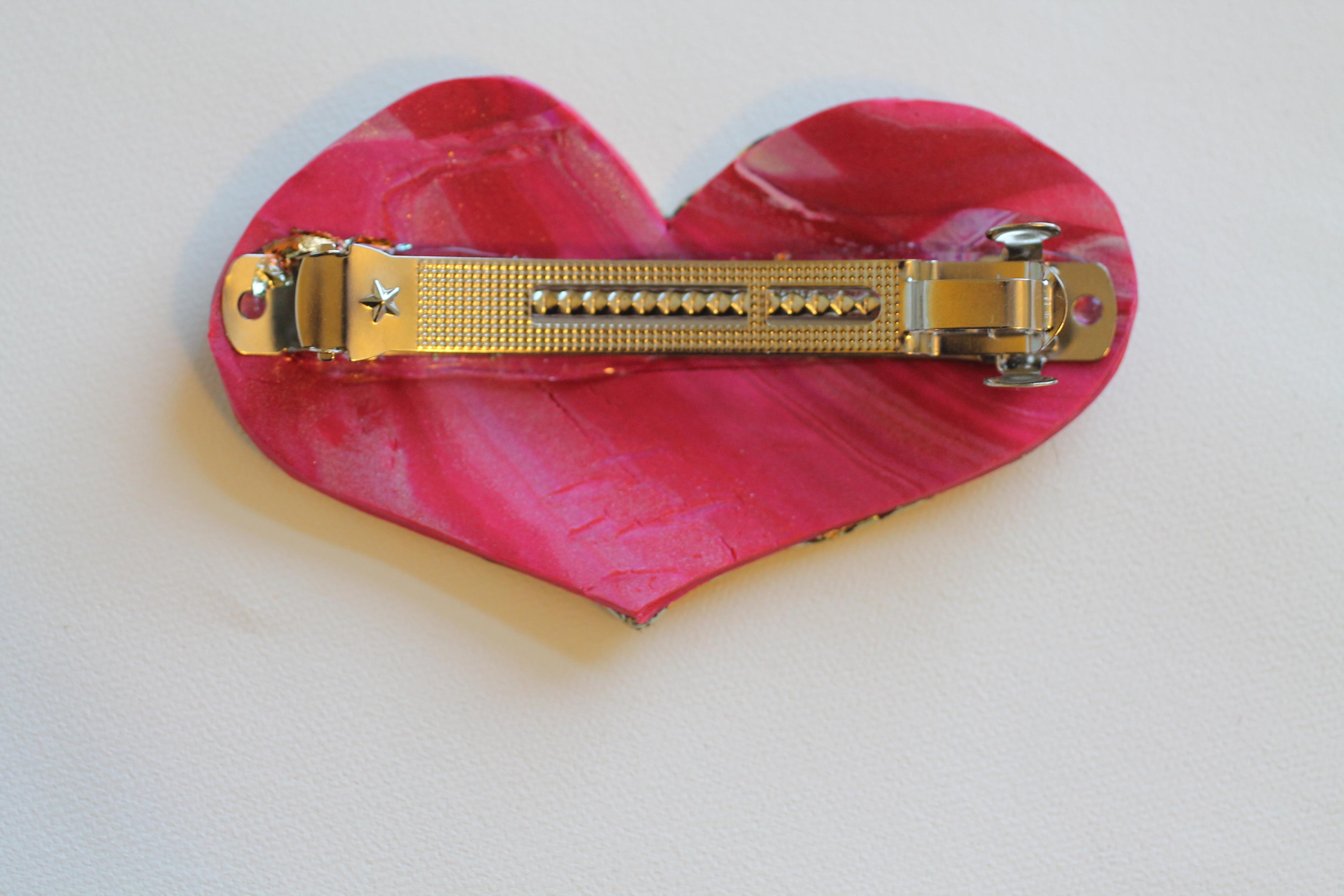 Heart Barrette, Hairclip, Valentines Day, Pink Barrette on Luulla